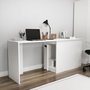 Hanah Home Mesa de Estudio Blanca Tablero Partículas Melamina 180x73.8x47 cm